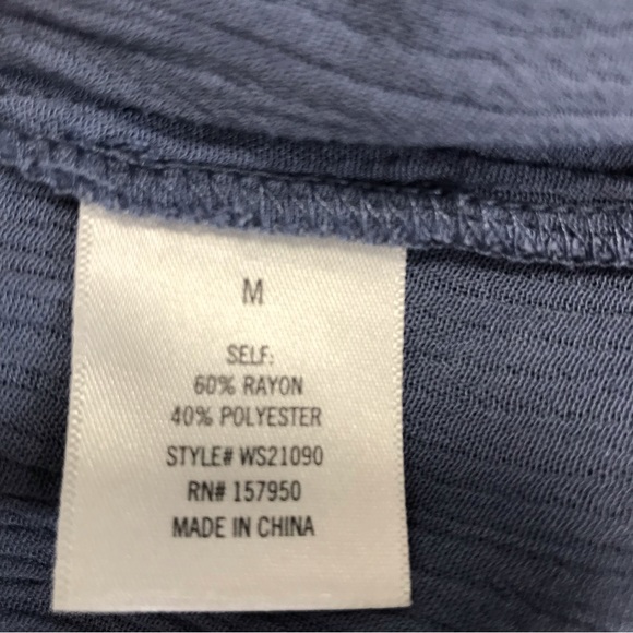 Harper Heritage Blue Embroidered Peasant Blouse - Picture 6 of 6